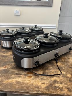Elite Gourmet Triple Slow Cooker & Buffet Servers (2.5 Qt Each) – Great Condition