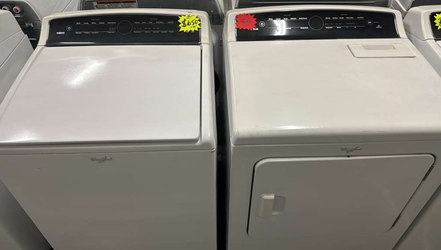 Whirlpool Top Load Washer + Gas Dryer Set – White, HE