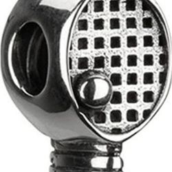 NEW Authentic Chamilia Tennis Racket Charm Bead.  Sterling Silver.   Hallmarked.  Item # GD-10.  90% of Chamilia charms fit Pandora Bracelets.  Chamil