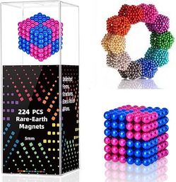 224PCS 3mm Magnetic Balls Set – Rare Earth Neodymium Magnets, Stress Relief & Creative Building Toy