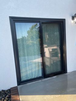 Black Aluminum Sliding Glass Patio Door