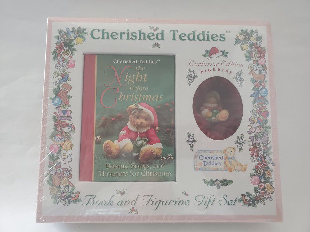 Cherished Teddies book and figurine gift set THE NIGHT BEFORE CHRISTMAS SEALED