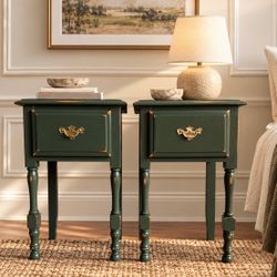 Awesome set of matching solid wood shabby distressed nightstands night stands end tables side tables