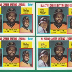 NL Leaders Lot (4) 1984 Topps #701 - Pete Rose Bill Madlock Dave Parker