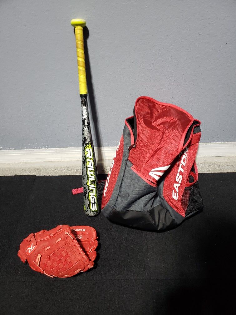 Youth Baseball Bag, Bat, & Glove 
