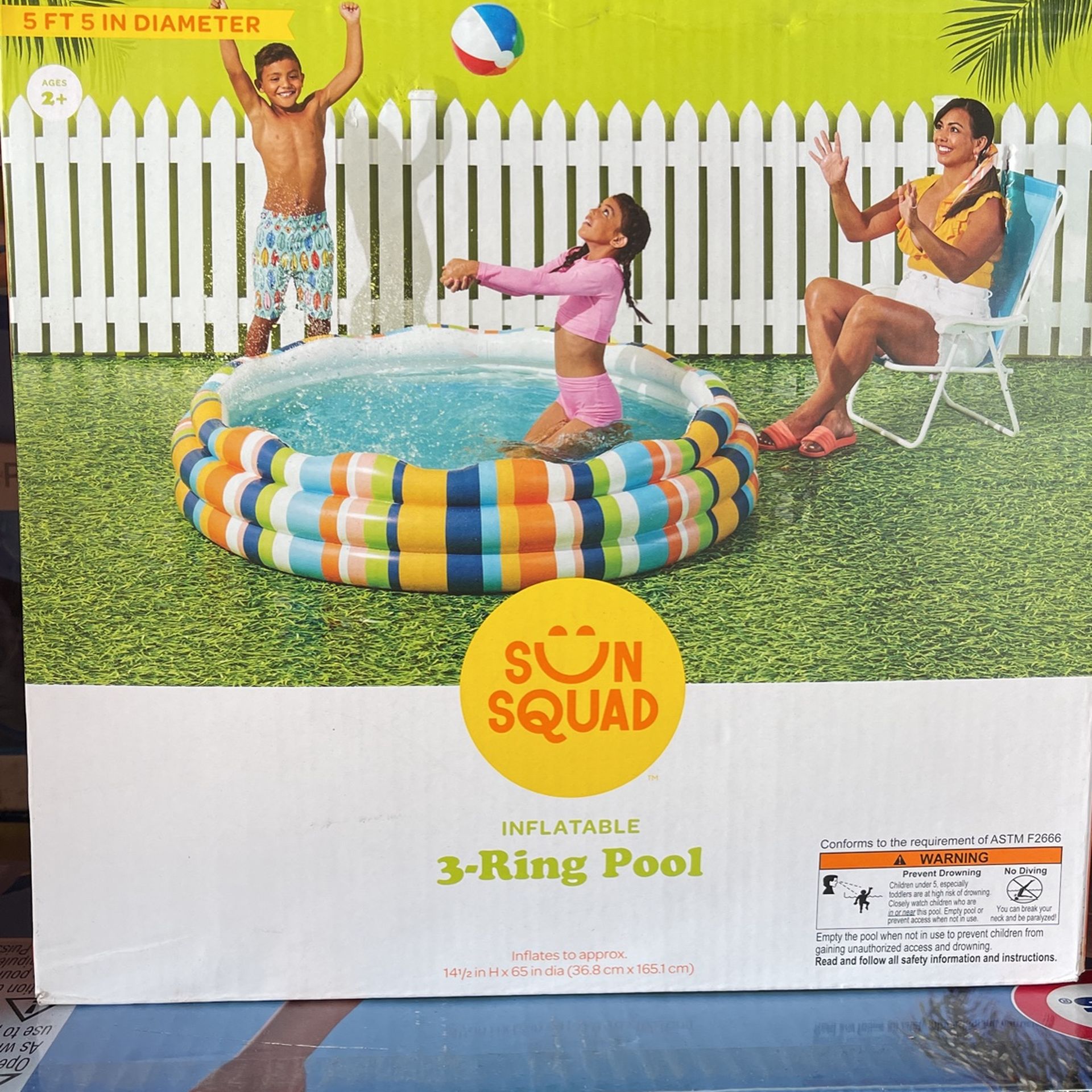 Sun Squad Inflatable 3 Ring Pool