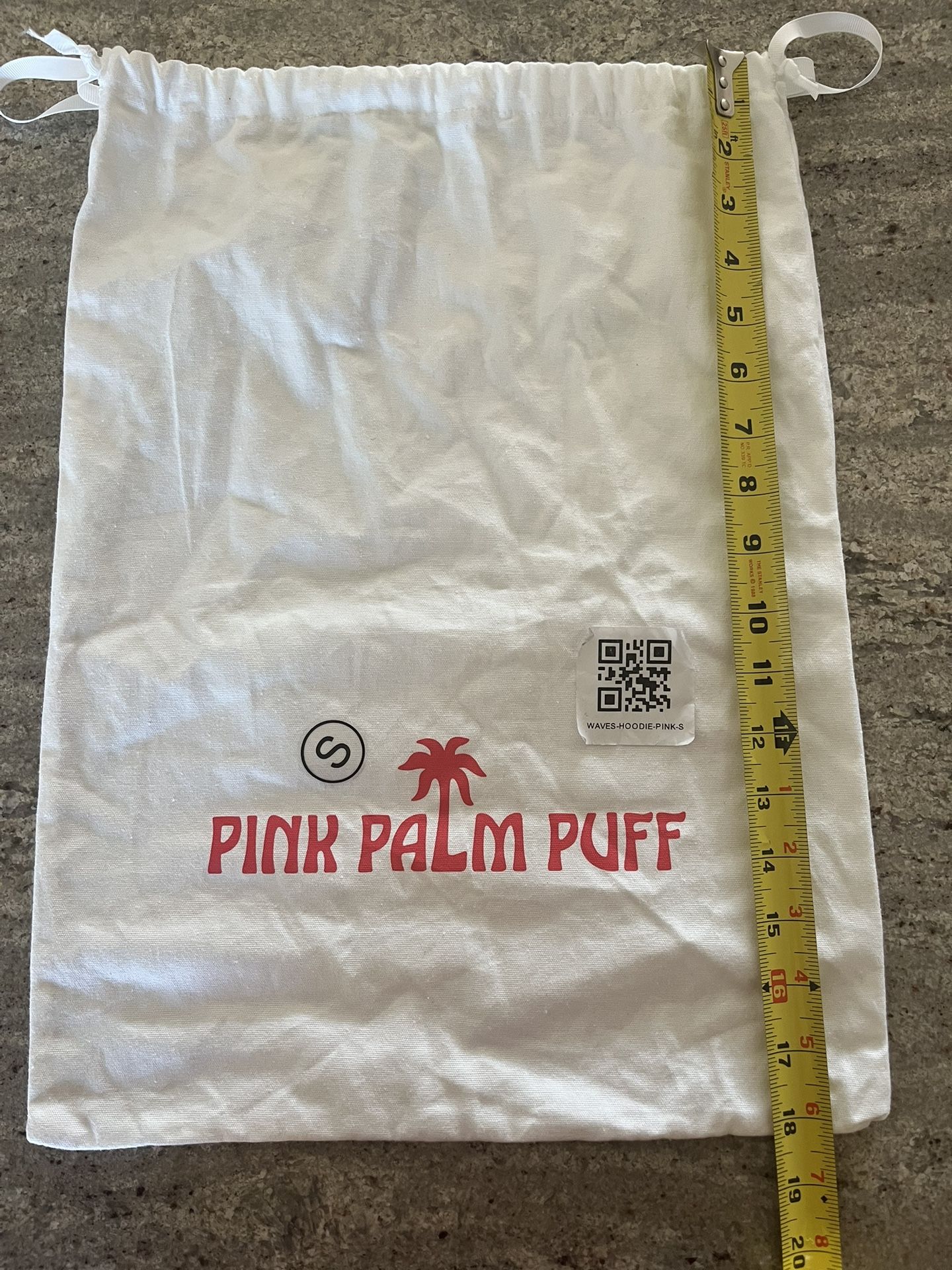 Pink Palm puff White Duster Bag