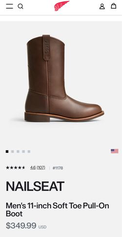 Men's 11-inch Soft Toe Pull-On Boot, Size 10