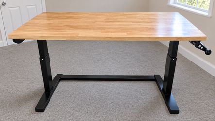 Standing Desk with Wood Top and Black Frame