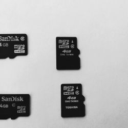 SD CARDS SET OF 4 CARDS 4 GB EACH