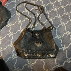 black leather shoulder bag