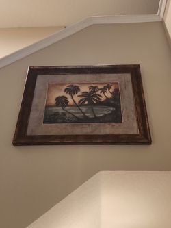 2  framed Palm Tree wallart