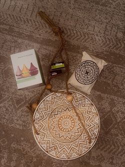 Relaxation Self-Care Bundle 🌿 Aroma Diffuser + Essential Oils + Boho Wall Decor
