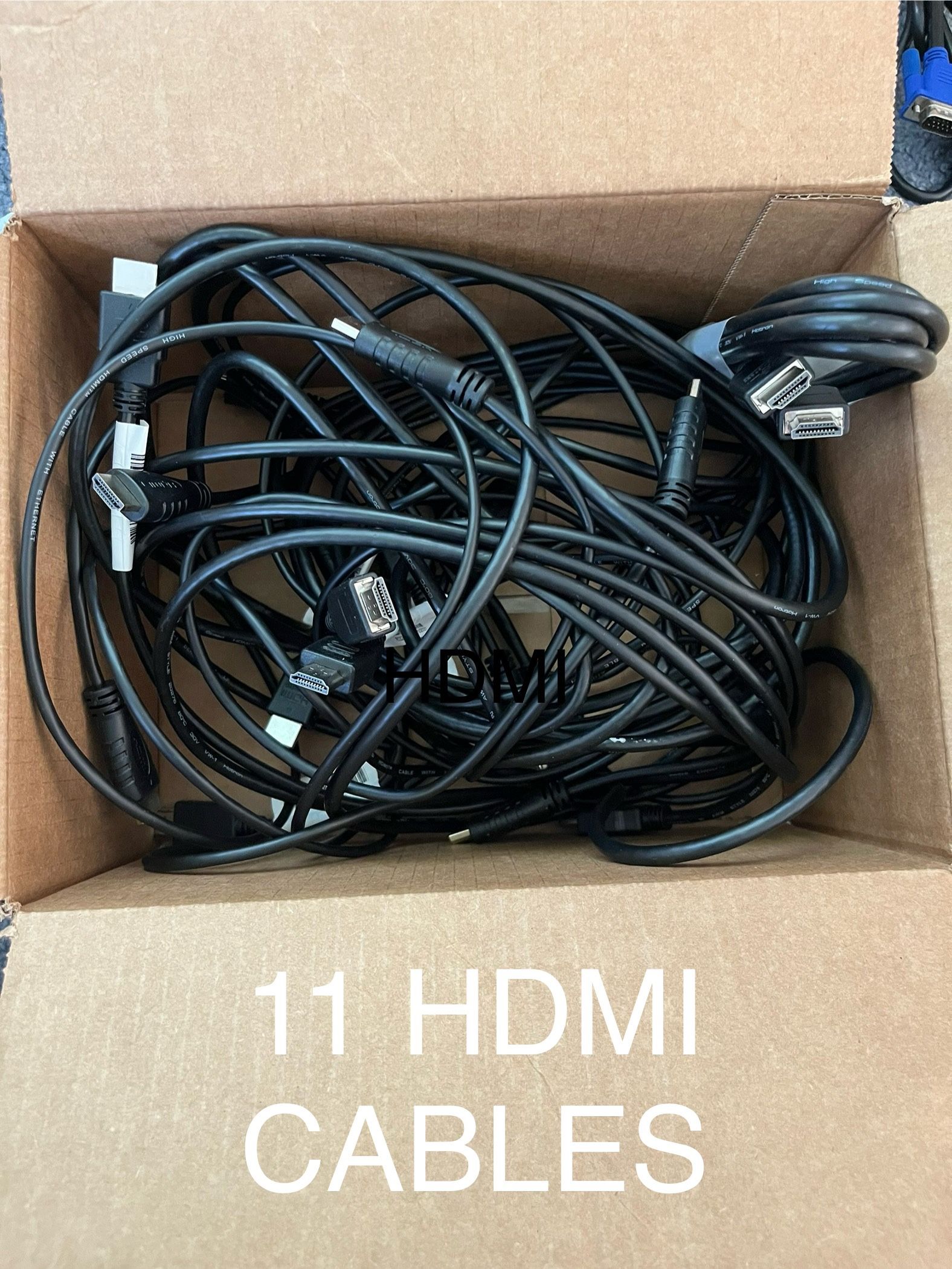 COMPUTER CABLES | 11 HDMI, 4 DVI, 8 C13 Power Cables, 2 USB 3.0 Cables | 10 AC/DC Adapters | 11 DisplayPort To HDMI Cables | CHECK DESCRIPTION FOR $ |