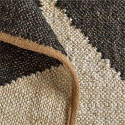 Crate & Barrel - Toulon Diamond Checkered Navy Jute Rug (New) 12’x15’
