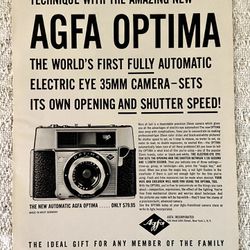 1959 Agfa Optima 35mm Vintage Camera Ad Germany - Original