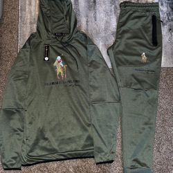 Green Men Polo Sweatsuit Size X-Large 