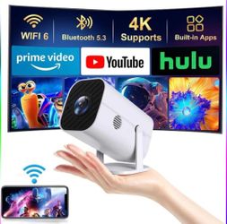 Mini Projector With Wifi And Bluetooth, 1080P Portable Projector, Movie Projector for Bedroom, Supports Smartphones/TV Stick/iPad/PS5/Laptop/HDMI/USB