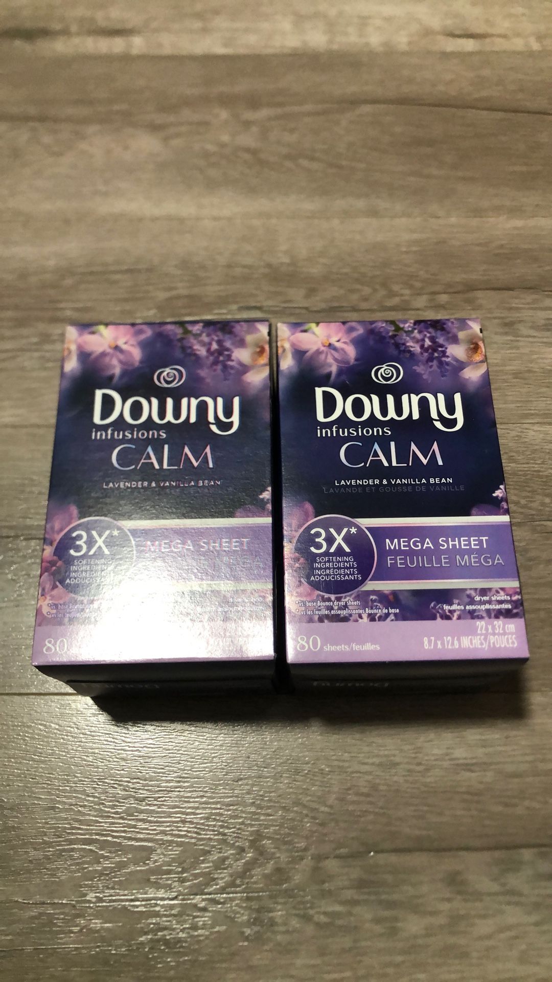 2 Downy Calm Dryer Sheet