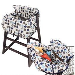 2-in-1 Shopping Cart Cover and High Chair Covers for Baby Boy or Girl - Toy Loops for Babies - Cover Folded into its Pouch - Easy to Carry - Machine W