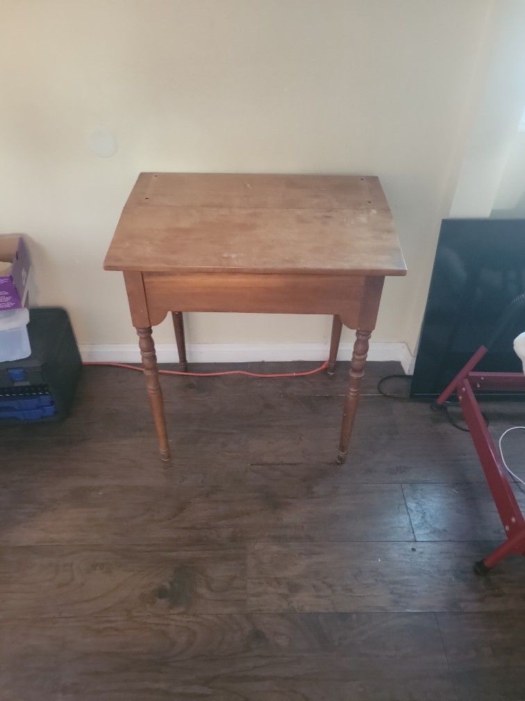 Wooden Table With Storage