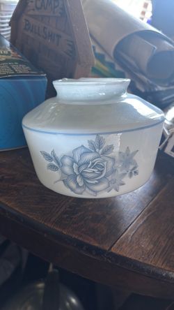 White light. Shade with Blue Floral Pattern