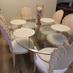 Gorgeous glass top dining table