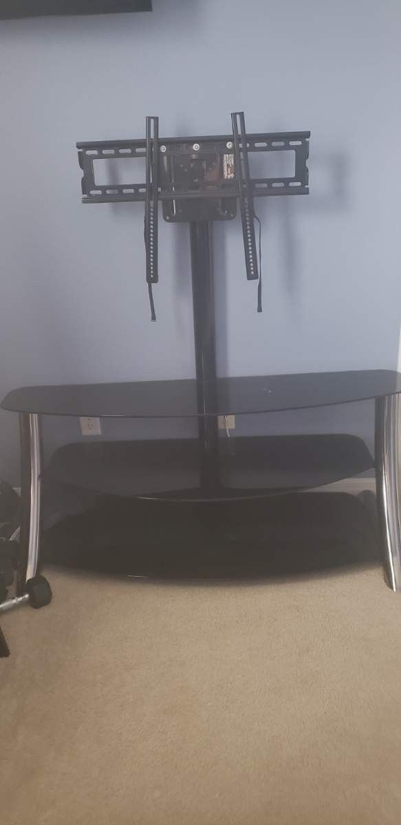 Tv stand with Black glass