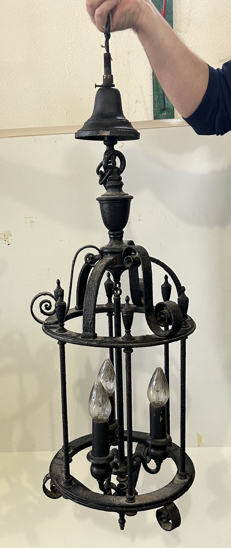 2 Black Iron Chandeliers 