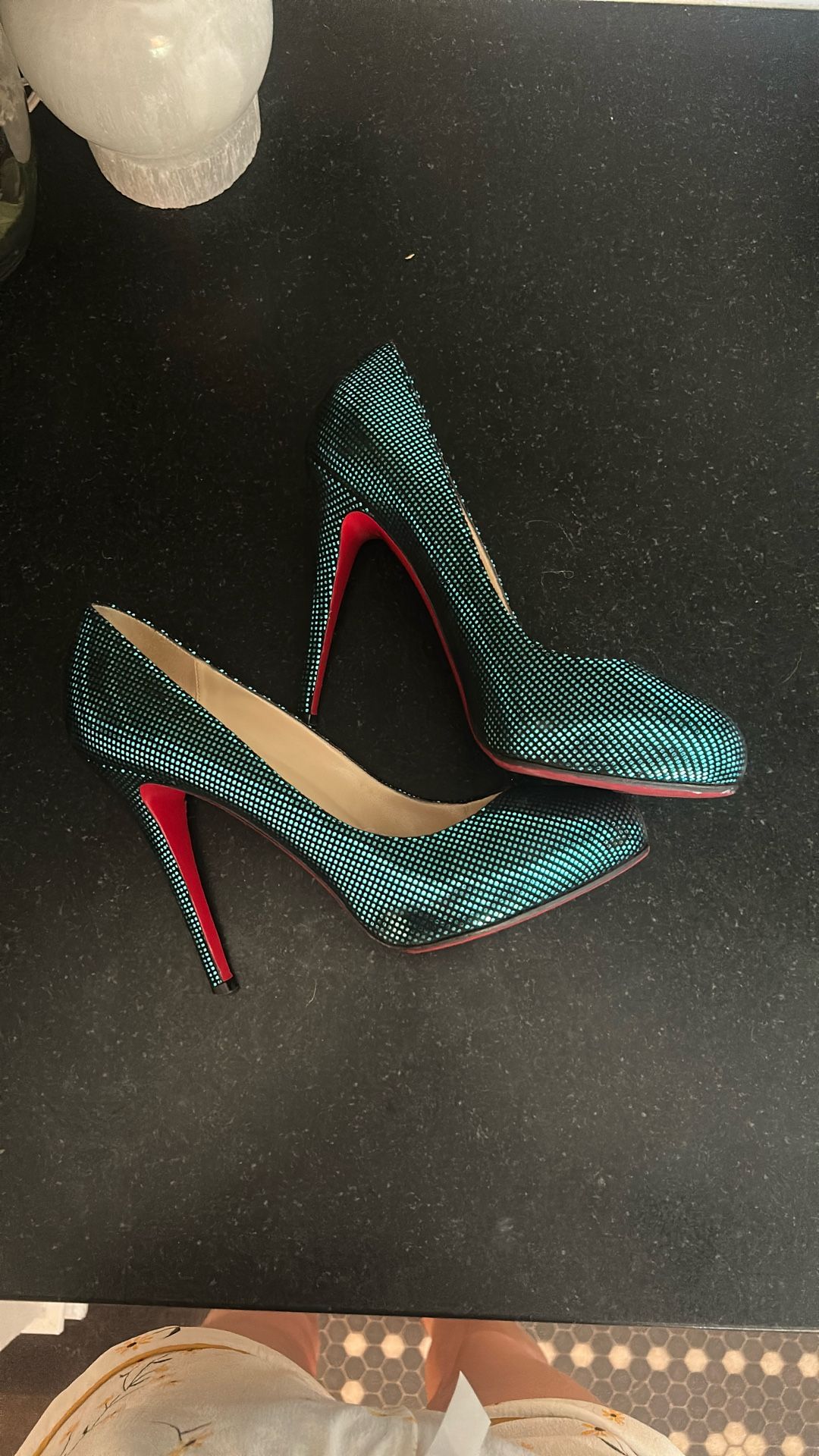 RARE Christian Louboutin Fishnet Heels Pumps 40
