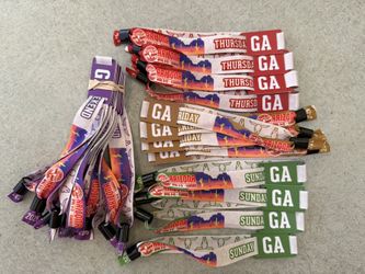 COUNTRY THUNDER Single Day Wristbands, CAMPING And Parking Passes