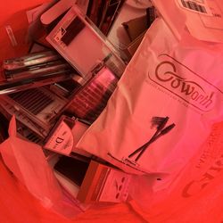 Bag full of eyelash extension products