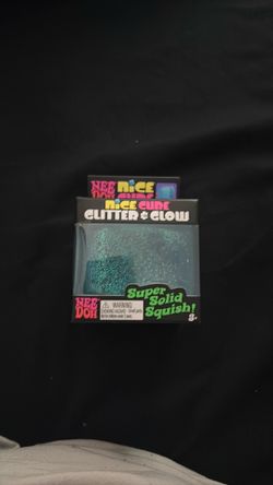 Nee Doh Blue glitter and glow nice cube