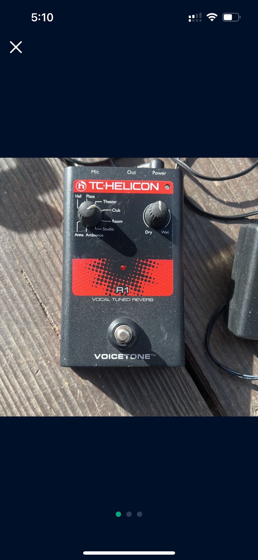 TC HELICON VOCAL REVERB PEDAL
