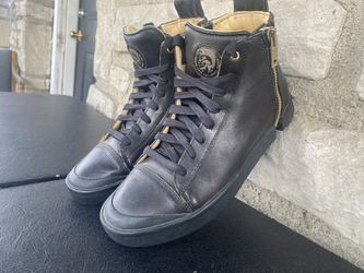 Diesel Nentish gray leather high top zip Up ( Pick Up Only ) Size 9 Mens 