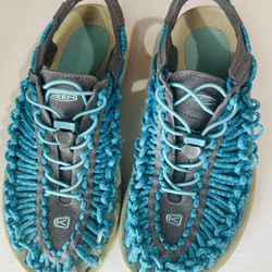 Keen Uneek Round Cord Aqua Blue Water Shoes Sandals Women's Size 9.5 EU 40