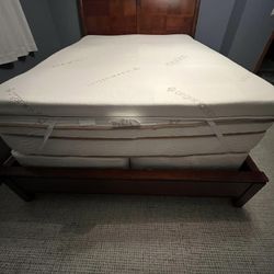 Queen Saatva Mattress 4 Pc. Set Plus Wooden Bed 