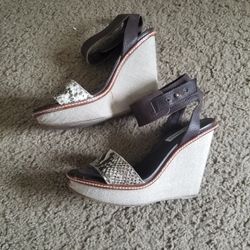 Snakeskin Wedges