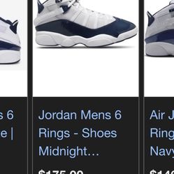 Jordan 6 Rings ( Navy Blue and White )