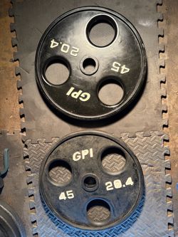 GPI 45 lb Rubber Olympic Weight Plates (Pair)