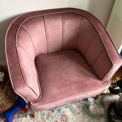 Pink Velvet Arm Chair