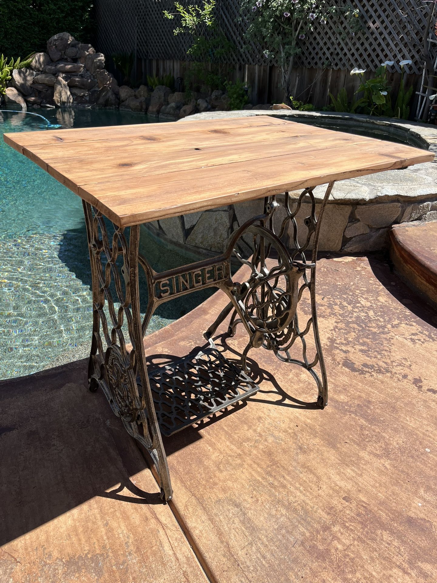 Cast Iron Base Accent Table