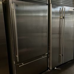 Sub Zero 36”Wide Built In Bottom Freezer Refrigerator Stainless Steel