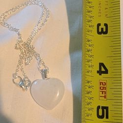 Clear Quartz Heart Necklace