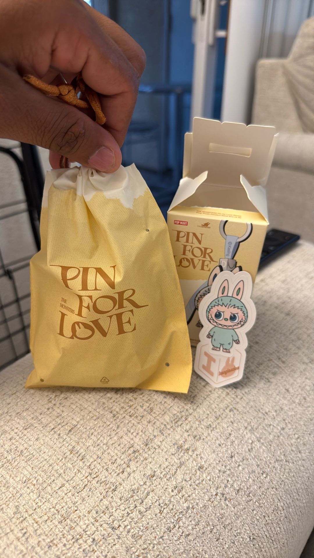 The Monster Labubu Pin For love Letter I