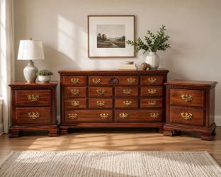 Wood Dresser and Nightstand Set