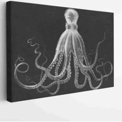 Large Stretched Canvas Octopus