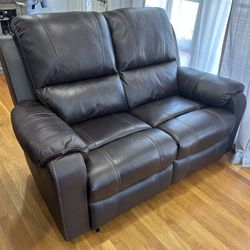 Ashley McGann Faux Leather Loveseat And Recliner