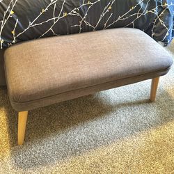 Gray Padded Bench