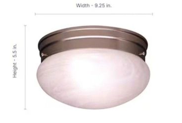 Kichler 9.25" Cieling Flush Mount 1-Light Brushed Nickel Light